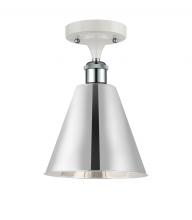  516-1C-WPC-MBC-8-PC - Berkshire - 1 Light - 8 inch - White Polished Chrome - Semi-Flush Mount