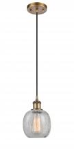  516-1P-BB-G105 - Belfast - 1 Light - 6 inch - Brushed Brass - Cord hung - Mini Pendant