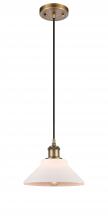  516-1P-BB-G131 - Orwell - 1 Light - 8 inch - Brushed Brass - Cord hung - Mini Pendant