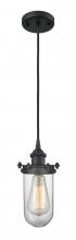  516-1P-BK-232-CL - Kingsbury - 1 Light - 4 inch - Matte Black - Cord hung - Mini Pendant