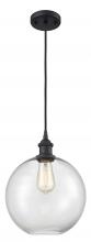  516-1P-BK-G122-10 - Athens - 1 Light - 10 inch - Matte Black - Cord hung - Mini Pendant