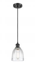  516-1P-BK-G442 - Brookfield - 1 Light - 6 inch - Matte Black - Cord hung - Mini Pendant