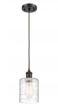  516-1P-OB-G1113 - Cobbleskill - 1 Light - 5 inch - Oil Rubbed Bronze - Cord hung - Mini Pendant