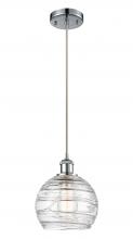  516-1P-PC-G1213-8 - Athens Deco Swirl - 1 Light - 8 inch - Polished Chrome - Cord hung - Mini Pendant