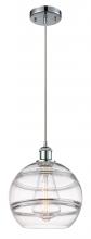  516-1P-PC-G556-10CL - Rochester - 1 Light - 10 inch - Polished Chrome - Cord hung - Mini Pendant