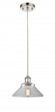  516-1P-PN-G132 - Orwell - 1 Light - 8 inch - Polished Nickel - Cord hung - Mini Pendant