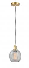  516-1P-SG-G105 - Belfast - 1 Light - 6 inch - Satin Gold - Cord hung - Mini Pendant