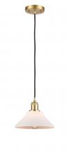  516-1P-SG-G131 - Orwell - 1 Light - 8 inch - Satin Gold - Cord hung - Mini Pendant