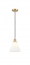  516-1P-SG-GBC-81 - Berkshire - 1 Light - 8 inch - Satin Gold - Cord hung - Mini Pendant