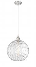  516-1P-SN-G1215-12 - Athens Water Glass - 1 Light - 12 inch - Brushed Satin Nickel - Cord hung - Mini Pendant