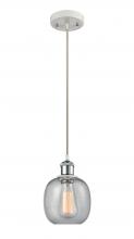  516-1P-WPC-G104 - Belfast - 1 Light - 6 inch - White Polished Chrome - Cord hung - Mini Pendant