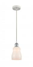  516-1P-WPC-G391 - Ellery - 1 Light - 5 inch - White Polished Chrome - Cord hung - Mini Pendant