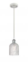  516-1P-WPC-G559-5CL - Bridal Veil - 1 Light - 5 inch - White Polished Chrome - Cord hung - Mini Pendant