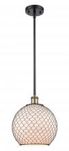  516-1S-BAB-G121-10CBK - Farmhouse Chicken Wire - 1 Light - 10 inch - Black Antique Brass - Mini Pendant