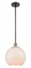  516-1S-BAB-G121-10CSN - Farmhouse Chicken Wire - 1 Light - 10 inch - Black Antique Brass - Mini Pendant