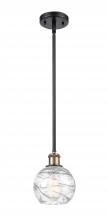  516-1S-BAB-G1213-6 - Athens Deco Swirl - 1 Light - 6 inch - Black Antique Brass - Mini Pendant