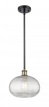  516-1S-BAB-G555-10CL - Ithaca - 1 Light - 10 inch - Black Antique Brass - Mini Pendant