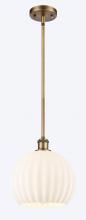  516-1S-BB-G1217-10WV - White Venetian - 1 Light - 10 inch - Brushed Brass - Mini Pendant