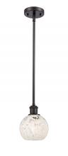  516-1S-OB-G1216-6WM - White Mouchette - 1 Light - 6 inch - Oil Rubbed Bronze - Mini Pendant