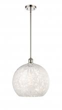  516-1S-PN-G1216-14WM - White Mouchette - 1 Light - 14 inch - Polished Nickel - Pendant