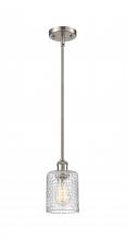  516-1S-SN-G112C-5CL - Cobbleskill - 1 Light - 5 inch - Brushed Satin Nickel - Mini Pendant