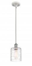  516-1S-WPC-G1113 - Cobbleskill - 1 Light - 5 inch - White Polished Chrome - Mini Pendant