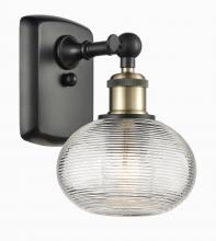  516-1W-BAB-G555-6CL - Ithaca - 1 Light - 6 inch - Black Antique Brass - Sconce