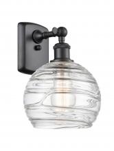  516-1W-BK-G1213-8 - Athens Deco Swirl - 1 Light - 8 inch - Matte Black - Sconce