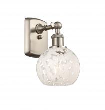  516-1W-SN-G1216-6WM - White Mouchette - 1 Light - 6 inch - Brushed Satin Nickel - Sconce