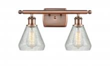  516-2W-AC-G275 - Conesus - 2 Light - 16 inch - Antique Copper - Bath Vanity Light