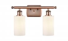  516-2W-AC-G801 - Clymer - 2 Light - 14 inch - Antique Copper - Bath Vanity Light