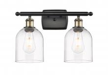  516-2W-BAB-G558-6CL - Bella - 2 Light - 16 inch - Black Antique Brass - Bath Vanity Light