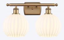  516-2W-BB-G1217-8WV - White Venetian - 2 Light - 18 inch - Brushed Brass - Bath Vanity Light