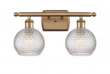  516-2W-BB-G122C-6CL - Athens - 2 Light - 16 inch - Brushed Brass - Bath Vanity Light