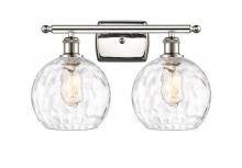  516-2W-PN-G1215-8 - Athens Water Glass - 2 Light - 18 inch - Polished Nickel - Bath Vanity Light