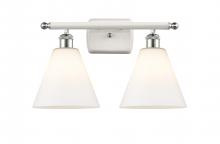  516-2W-WPC-GBC-81 - Berkshire - 2 Light - 18 inch - White Polished Chrome - Bath Vanity Light