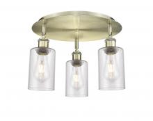  516-3C-AB-G804 - Clymer - 3 Light - 16 inch - Antique Brass - Flush Mount