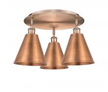  516-3C-AC-MBC-8-AC - Berkshire - 3 Light - 20 inch - Antique Copper - Flush Mount