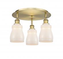  516-3C-BB-G391 - Ellery - 3 Light - 17 inch - Brushed Brass - Flush Mount