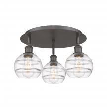  516-3C-OB-G556-6CL - Rochester - 3 Light - 18 inch - Oil Rubbed Bronze - Flush Mount