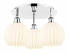  516-3C-PC-G1217-8WV - White Venetian - 3 Light - 20 inch - Polished Chrome - Flush Mount