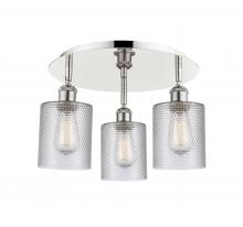  516-3C-PN-G112 - Cobbleskill - 3 Light - 17 inch - Polished Nickel - Flush Mount