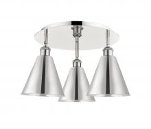  516-3C-PN-MBC-8-PN - Berkshire - 3 Light - 20 inch - Polished Nickel - Flush Mount