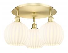  516-3C-SG-G1217-8WV - White Venetian - 3 Light - 20 inch - Satin Gold - Flush Mount