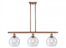  516-3I-AC-G124-8 - Athens - 3 Light - 36 inch - Antique Copper - Cord hung - Island Light