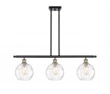  516-3I-BAB-G1215-8 - Athens Water Glass - 3 Light - 36 inch - Black Antique Brass - Cord hung - Island Light