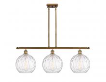  516-3I-BB-G1215-10 - Athens Water Glass - 3 Light - 37 inch - Brushed Brass - Cord hung - Island Light