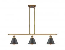  516-3I-BB-M8-BK - Smithfield - 3 Light - 36 inch - Brushed Brass - Cord hung - Island Light