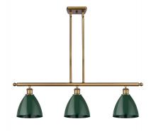  516-3I-BB-MBD-75-GR - Plymouth - 3 Light - 36 inch - Brushed Brass - Cord hung - Island Light