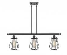  516-3I-BK-CE513-BK - Muselet - 3 Light - 36 inch - Matte Black - Cord hung - Island Light